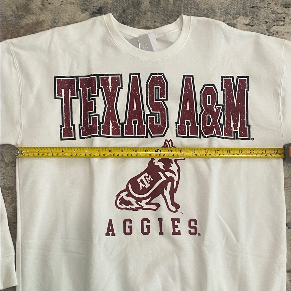 NWT Texas A&M Aggies Freestyle Premium Fleece Drop Shoulder Crewneck Pullover - Picture 5 of 6